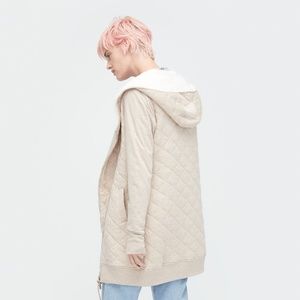 UGG Kayla Long Quilted Hoodie Jacket M